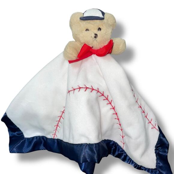 Bearington 18" Baby Lovey Lil Slugger Baseball Bear Snuggler Security Blanket - Picture 12 of 12